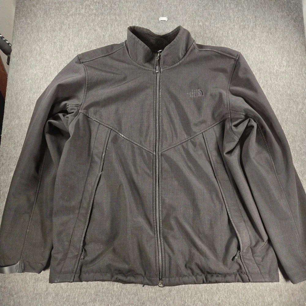 North Face Apex Chromium Thermal Jacket‎ Mens XXL Black Fleece Lined Softshell